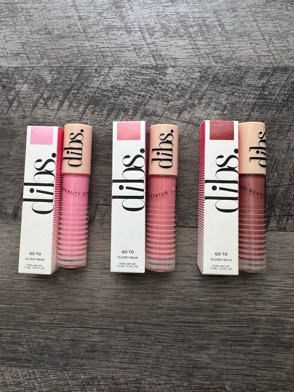 DIBS Beauty Go To Glossy Balm Bundle of 3 – Italian Soda, Effortless Pink, Mims